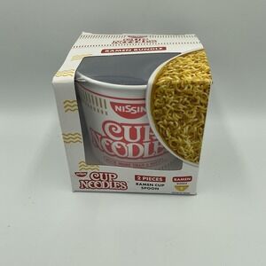 Nissan Cup Noodles 2pc Spoon and Bowl Set White New Unused In Box Ramen Bundle